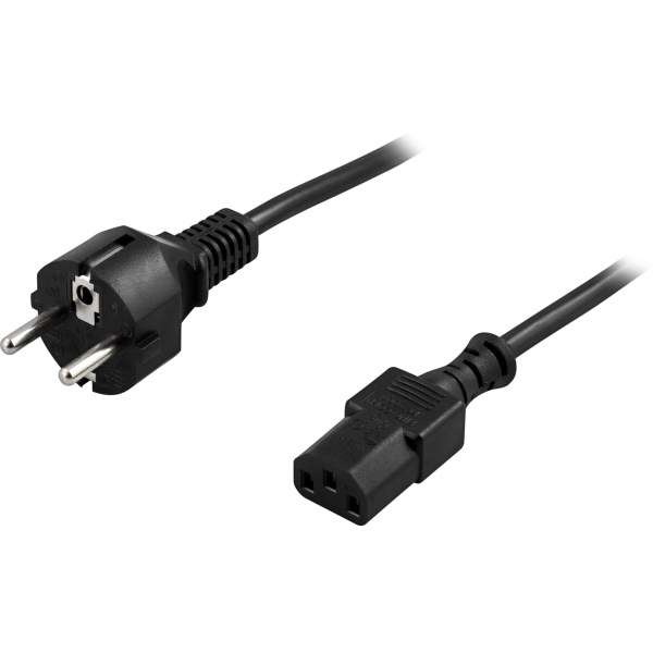 Device cable PC & wall socket straight CEE 7/7 & IEC C13 1m