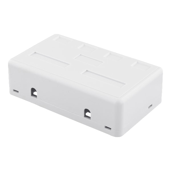 Surface mount box for Keystone, 4 ports, white