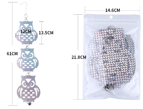 Reflekterande fågelskrämma i form av ugglor Silver 1 Pack Silver
