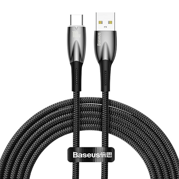 USB-kabel til USB-C Baseus Glimmer Series, 100W, 2m (sort)