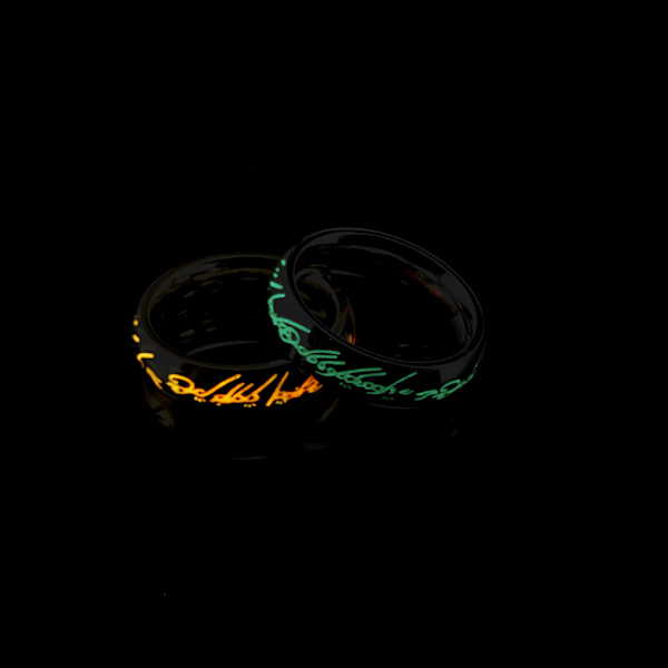 Ring med Skrift i Titanstål Guld 19 mm
