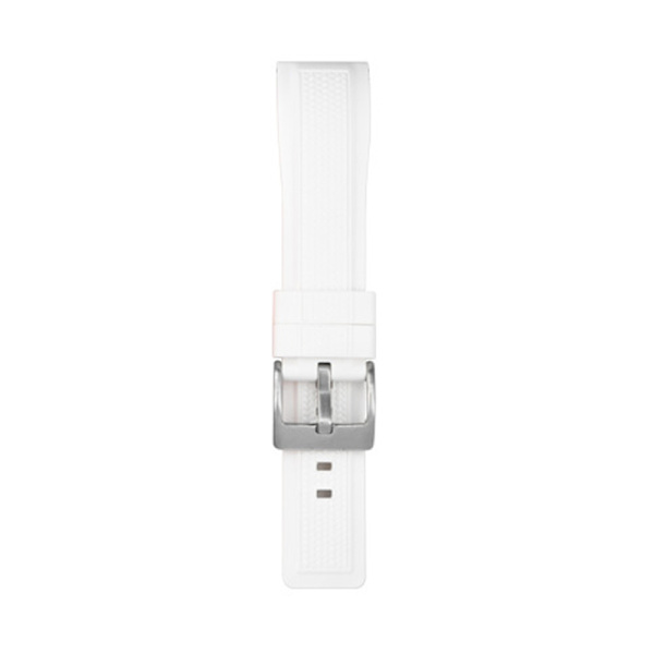 Silikone urrem til Huawei GT5/GT4/Watch4 Hvid + Sølv 22 mm