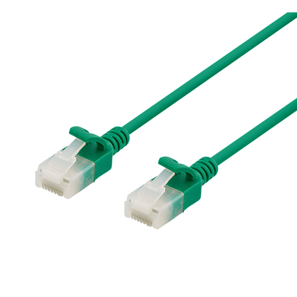 U/UTP Cat6a patch cable, slim, 3.5mm diameter, 2m, green