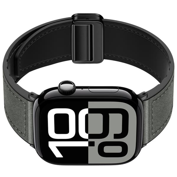Ægte læder magnetisk Apple Watch-rem Grey S Grey S