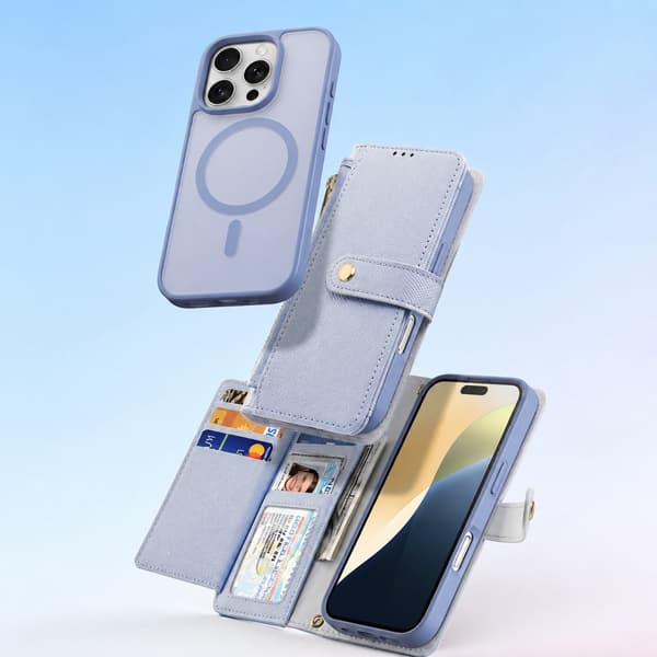 2-i-1 magnetiskt plånboksfodral kompatibelt med iPhone 18 Pro Max och iPhone 17 Pro Max