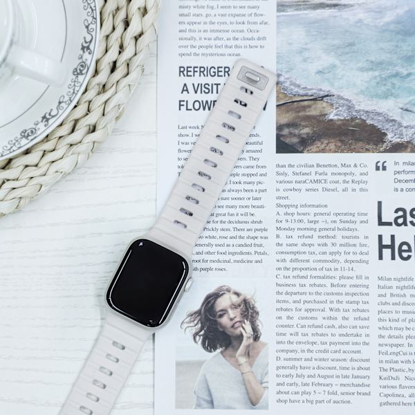 Magnetiskt silikonarmband för Apple Watch - Svart/Orange (38/40/41mm) Vit