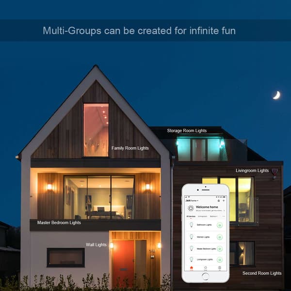 Wifi Smart LED-lampe RGB Multicolor dæmpbar 7,5W E27 White White