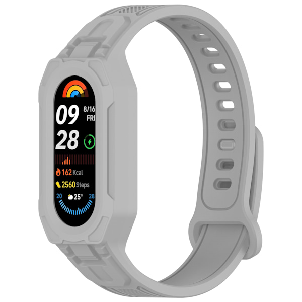Universelt silikonebånd til Xiaomi Mi Band 9, 8, 7, 6, 5 Grå