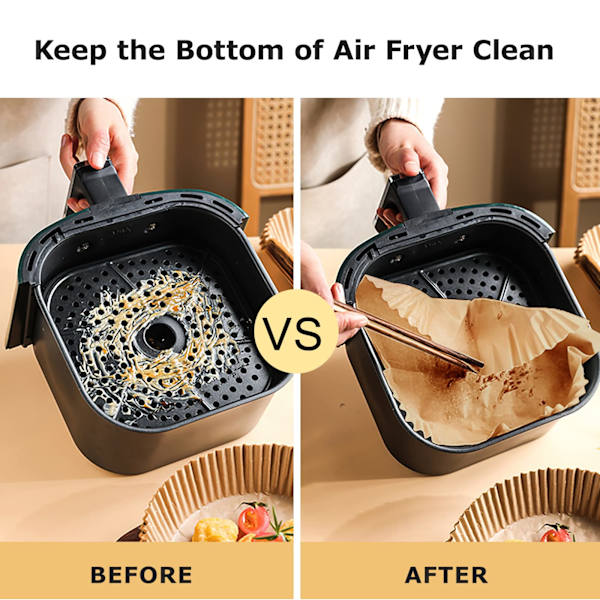 Air Fryer kertakäyttöpaperi 50 kpl Luonto 20 cm