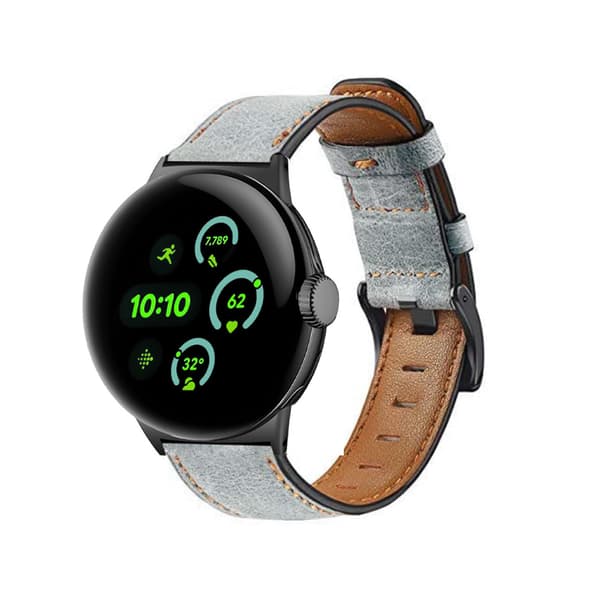 Aito nahkaranneke Google Pixel Watch 3 -kellolle (45 mm) - Harmaa
