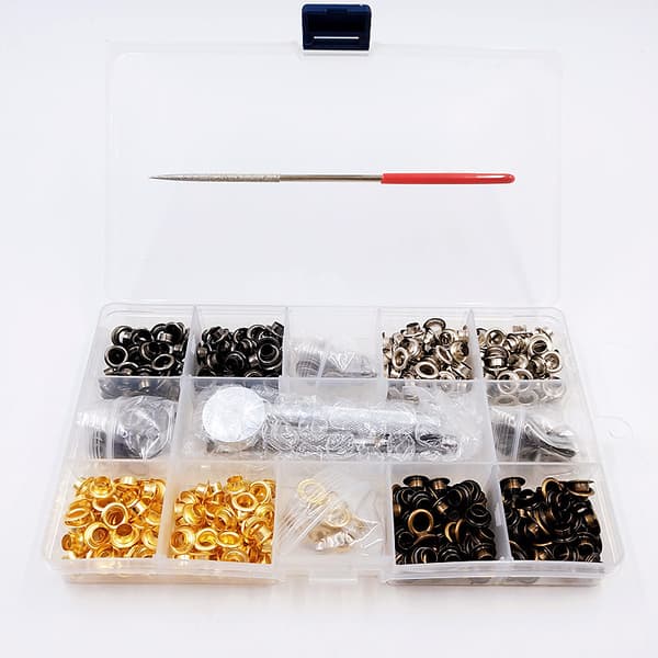 Eyelet Grommet Tool Kit med 440 set 5 mm metallöglor