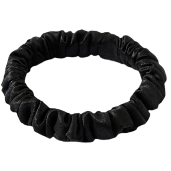 2 Pack Pure Mulberry Silk Hair Scrunchies til kvinder Sort