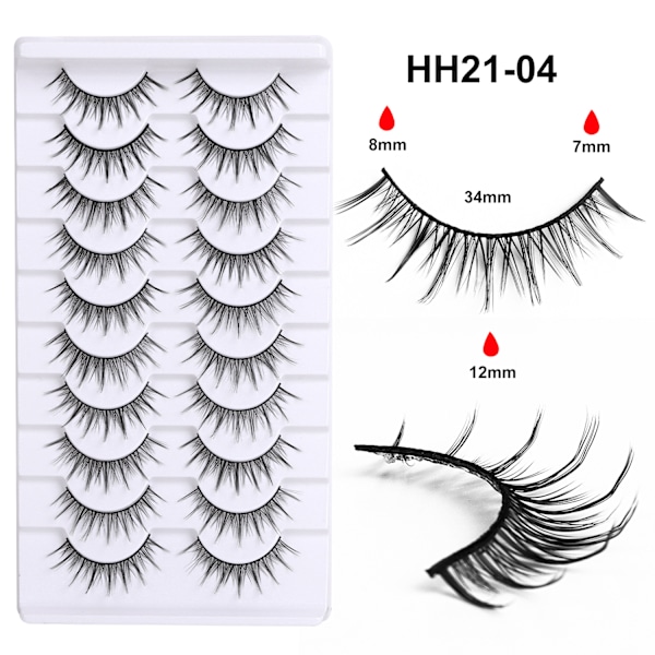 HH21-04 3D Faux Mink øjenvipper, 10 par