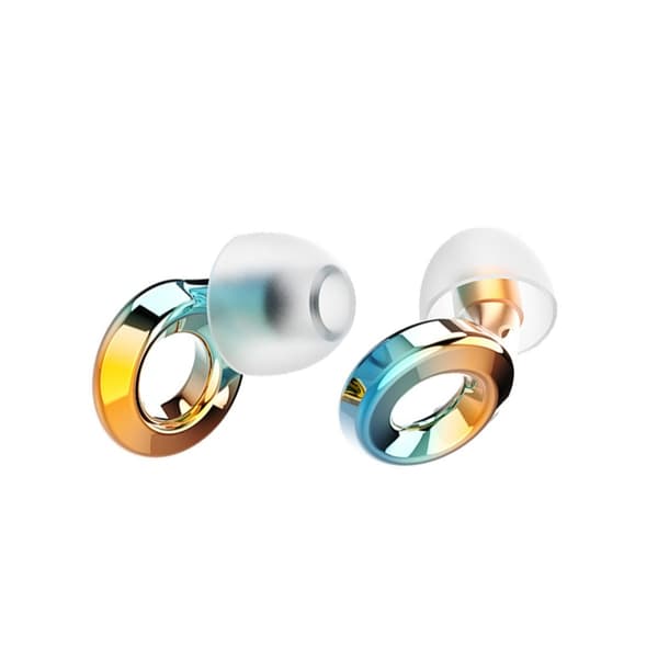 Mobius Ring Pro silikonöronproppar – ljudreducering för sömn och resor, tvättbara, NRR 25-28dB, grön-orange gradient, 2-pack