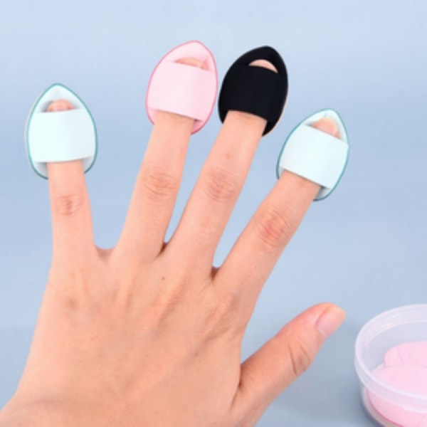 Finger Puff Makeup Svampar 5-pack Svart Svart