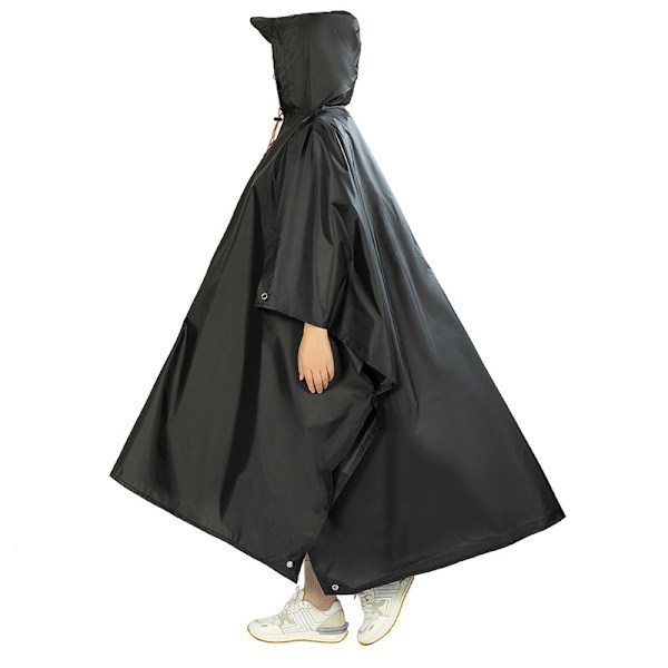 Multifunktionell Regnponcho Svart