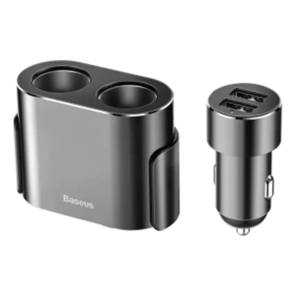 Baseus Lighter socket splitter 2xUSB 3,1A 100W (svart)
