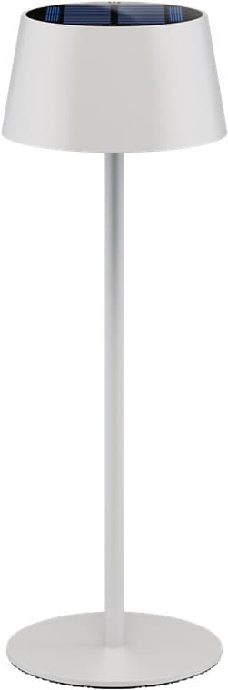 Trådlös LED-bordslampa med solcell, vit