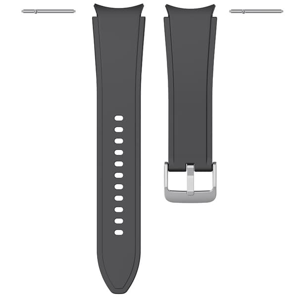 Silikoneurrem til kvinder 9138 - Sort med sølvspænde - 20 mm til Samsung Galaxy Watch 4/5