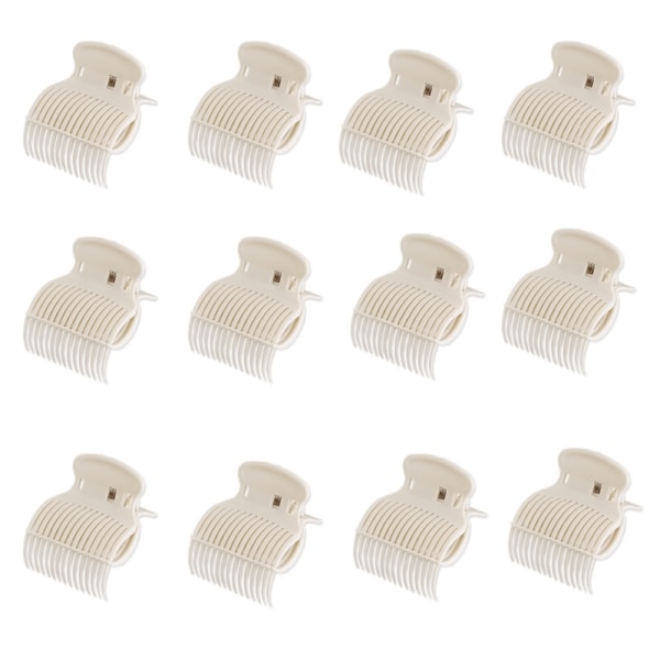 Styling clips hår rulle clips, klo clips, rulle clips 12-delt Hvid