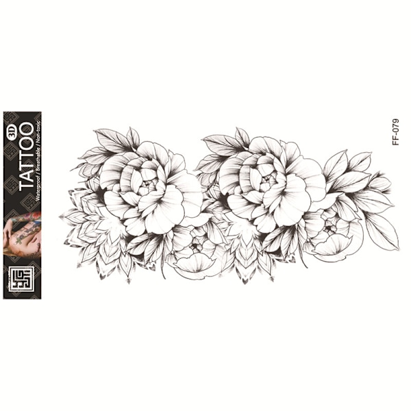 Vattentät Tillfällig Tatuering - Blommig Design model 2