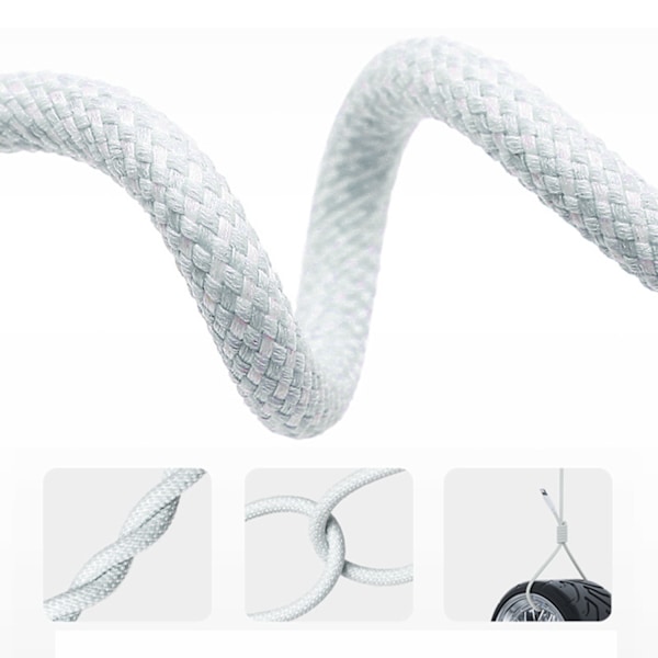 2m USB C til C-kabel, 2-pak White White