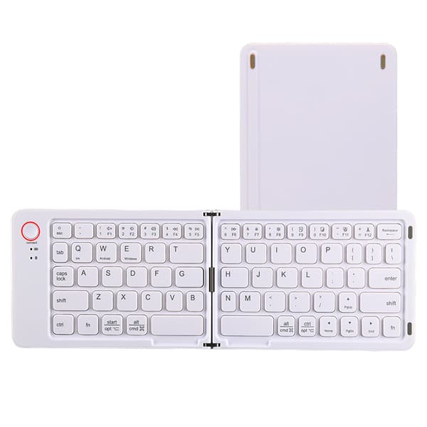 Foldbart trådløst Bluetooth-tastatur - Hvidt, mini bærbart tastatur til telefon, tablet og bærbar computer White White