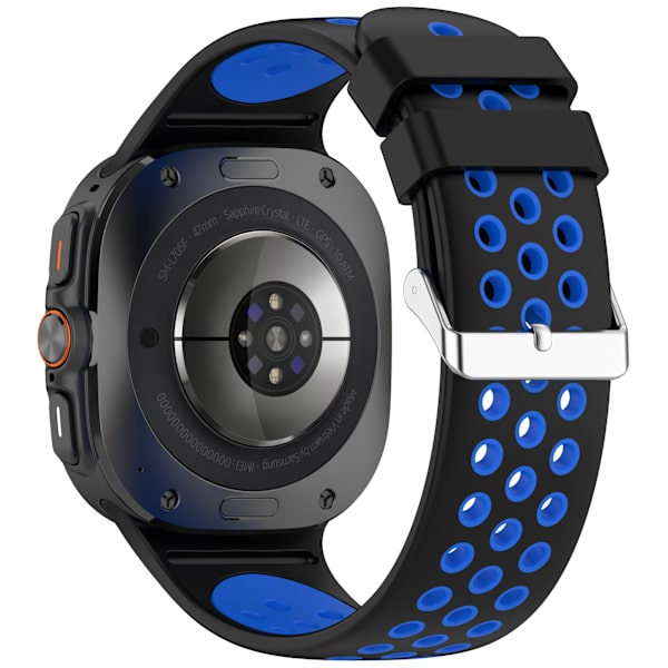 Samsung Watch Ultra Tofarvet Silikone Rem 24MM Sort + blå