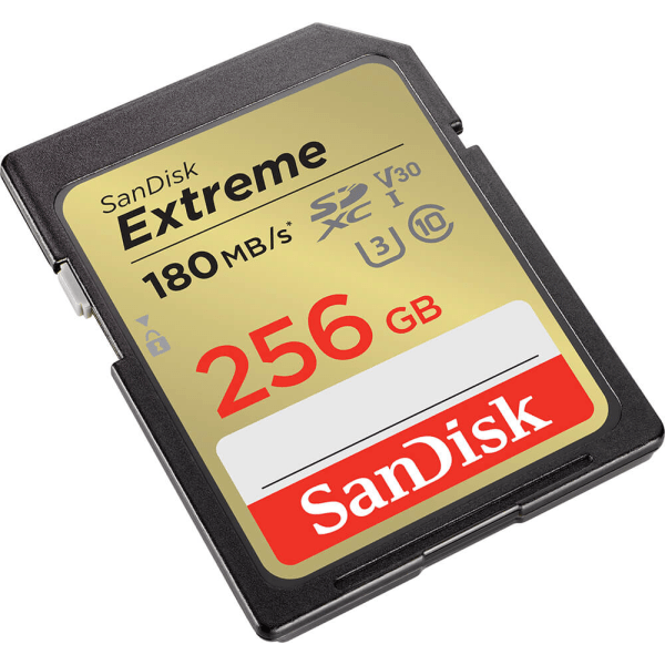 SDXC Extreme 256GB 180MB/s UHS-I C10 V30 U3