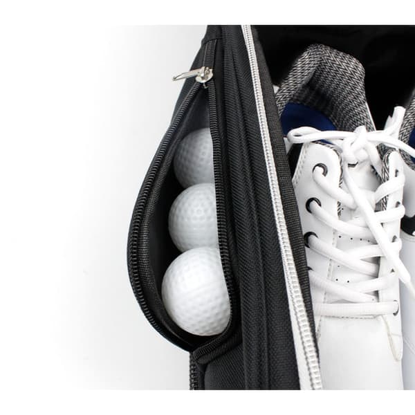 Sort Golfskotaske i Nylon - Stor Kapacitet, Bærbart Design, Golf Tilbehør