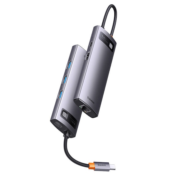 Keskitin 6in1 Baseus StarJoy -sarja, USB-C - 3x USB 3.0 + HDMI + USB-C PD + RJ45