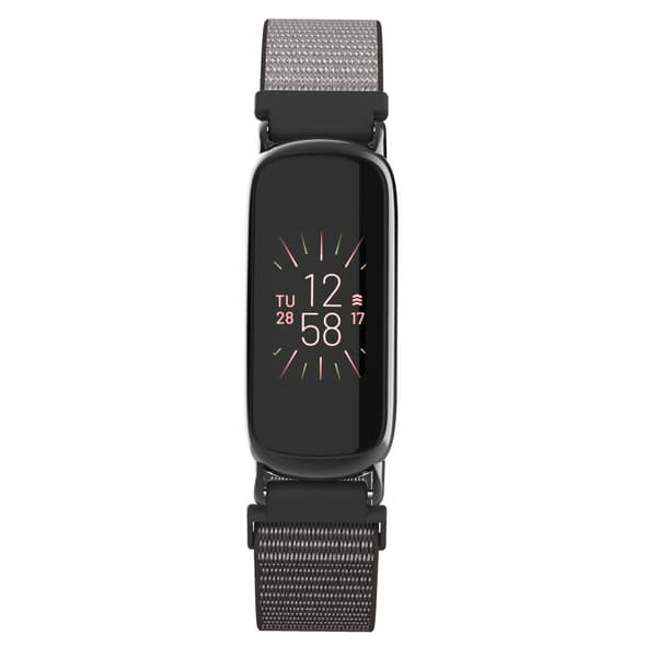Nylon Loop Armband Kompatibelt med Fitbit Luxe - Justerbart Sportarmband Grey Grey