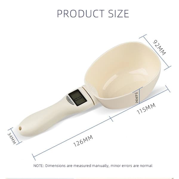 Digital Measuring Spoon Scale - 800g kapacitet, 1g noggrannhet, g/oz/ml konvertering, CR2032 driven
