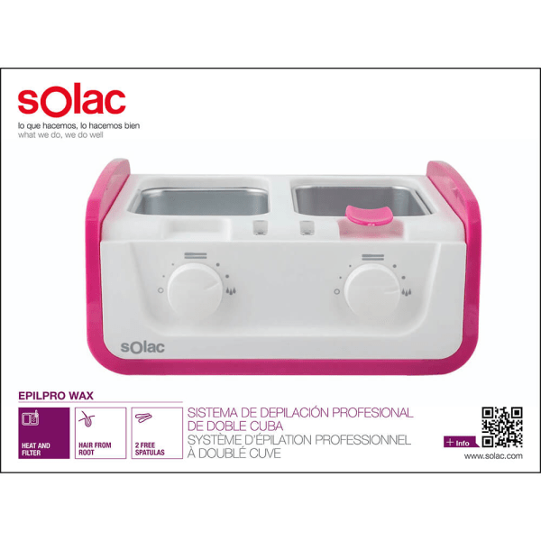 SOLAC Vaxvärmare Epil Pro Wax, Dubbla Vaxbehållare