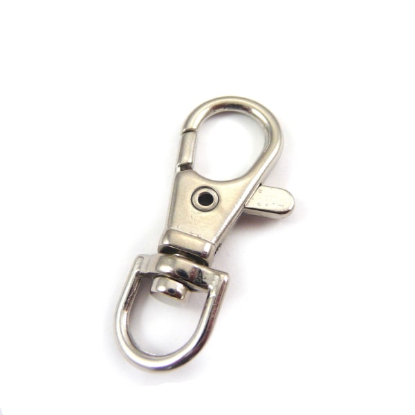 Vridbara Karbinhakar, Nyckelring Clips 10 delar Silver 1 cm