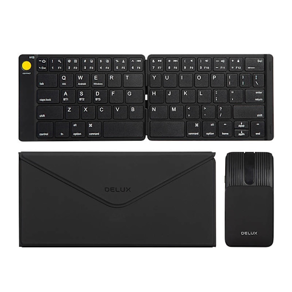 Set Trådlöst vikbart tangentbord Delux KF10 och mus MF10PR