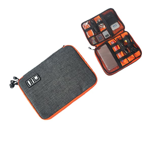 Kompakt teknologiorganizer - Lille etui til elektroniktilbehør Grey Grey