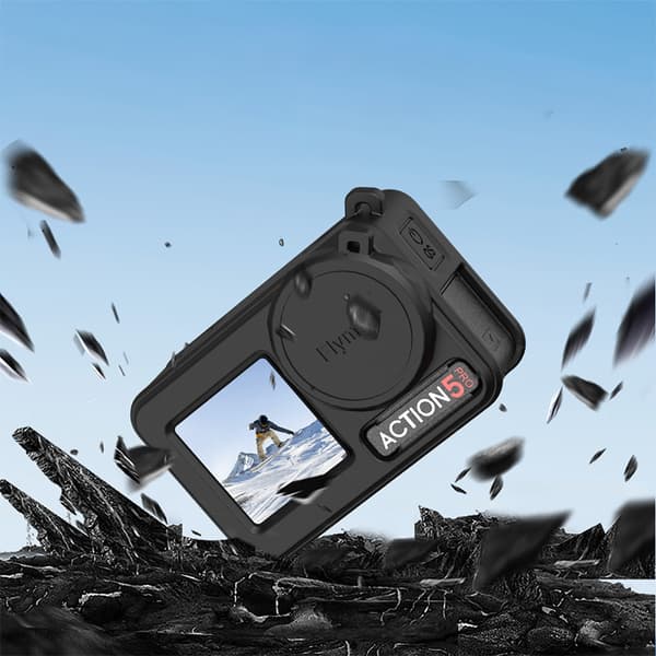 Silikonecover Objektivdæksel til DJI Osmo Action 5 Pro Black Black