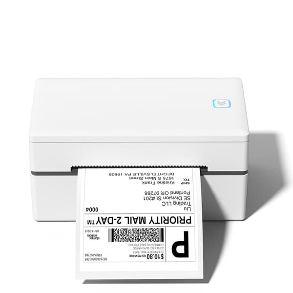GD98 Bluetooth termisk etikettskrivare för fraktetiketter, streckkoder och självhäftande etiketter, kompatibel med Android, Apple, PC och Mac White White