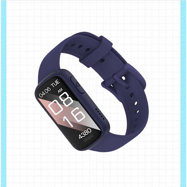 Smartwatch med EKG, puls- og blodtryksmåler, søvnmåler, skridttæller Mørkeblå