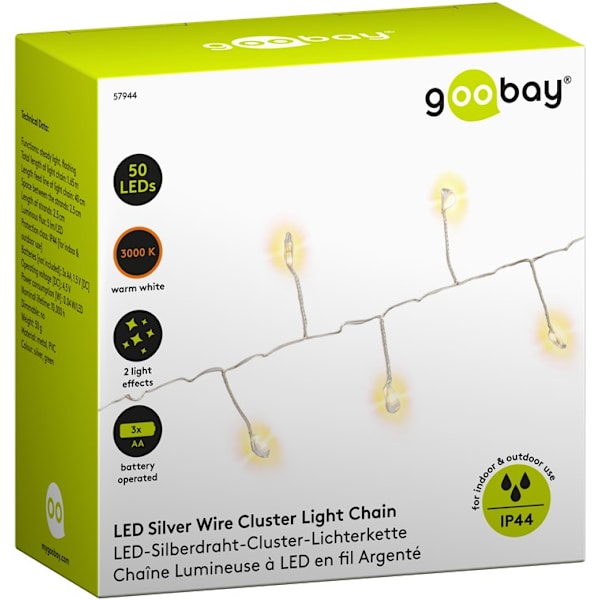 50er LED silver wire cluster ljuskedja