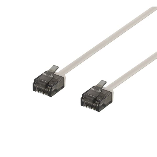 U/UTP Cat6a patch cable, flat, 1m, 1mm thick, grey