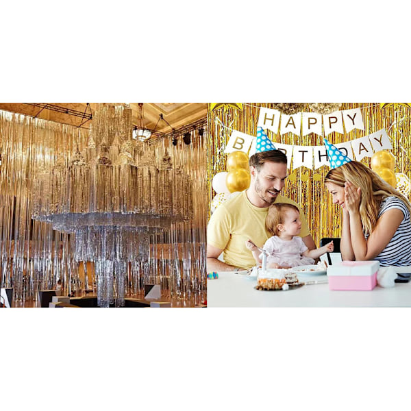 Regnbågsdraperi med glitter, festdekoration Grön M
