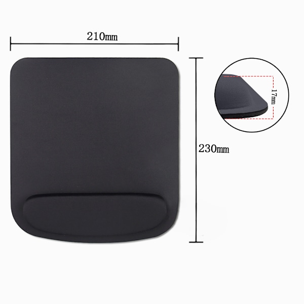 Ergonomisk musemåtte med håndledsstøtte Black Black