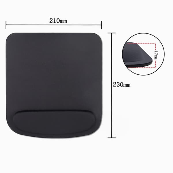 Ergonomisk musmatta med handledsstöd Black Black
