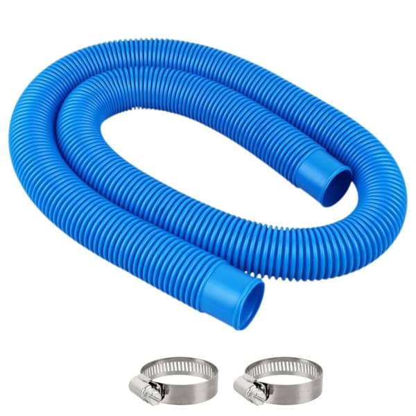 38mm PE poolslang kit för högflöde och cirkulation i ovanmarkspooler, 2 korrugerade slangar och 4 klämmor, flexibel PE‑konstruktion och enkel installa