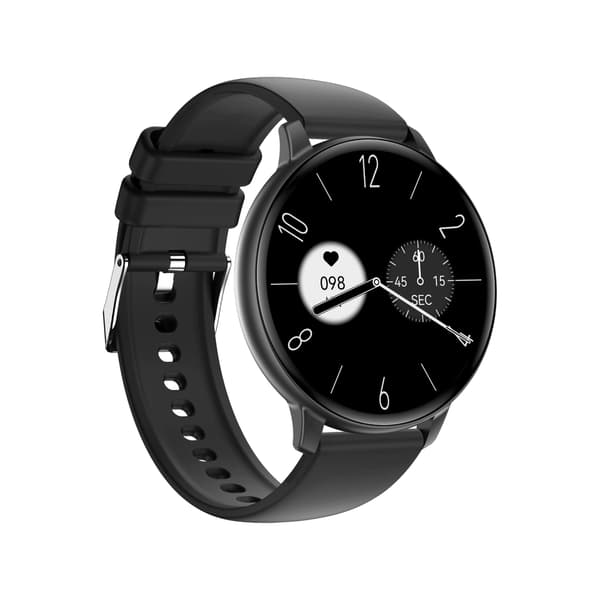 C66 Multifunktionell Smartwatch med Bluetooth-samtal & Hälsoövervakning, kompatibelt med Android och iOS Black Black