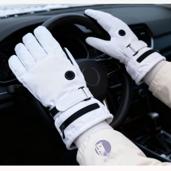 Genopladelige opvarmede touchscreen-handsker til vinter udendørs sport (8-16 timer) White White