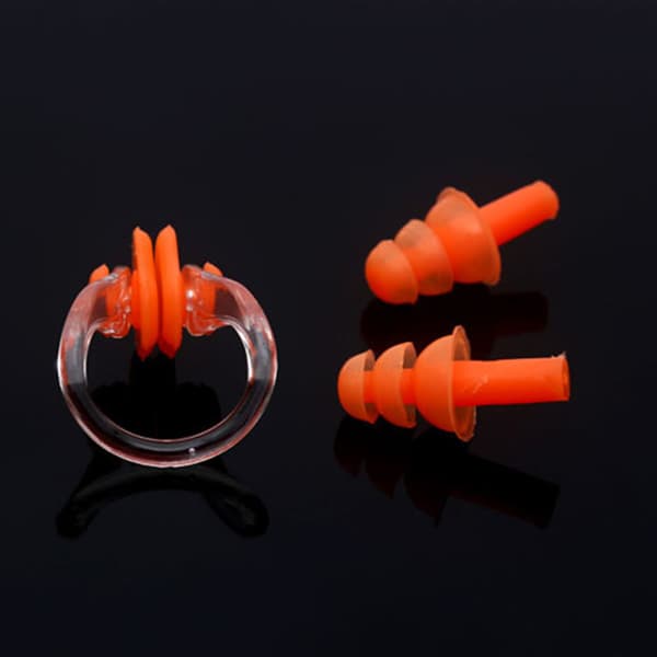 Simnäsklämma och öronproppar i silikonset Orange Orange