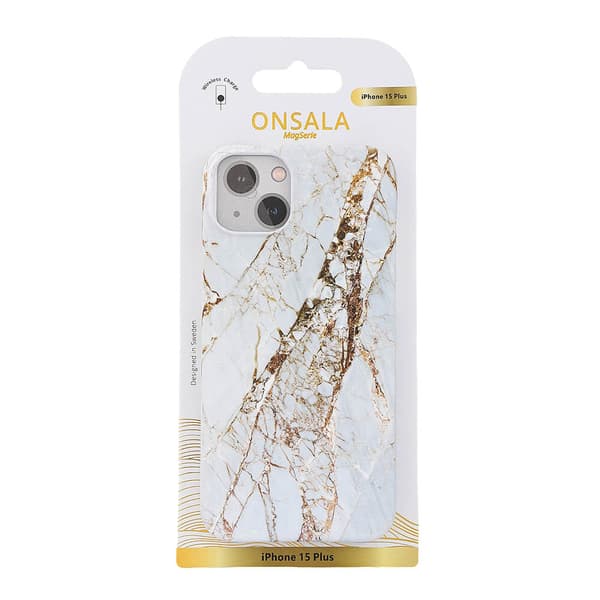 Mobilskal MagSeries White Rhino Marble - iPhone 15 Plus